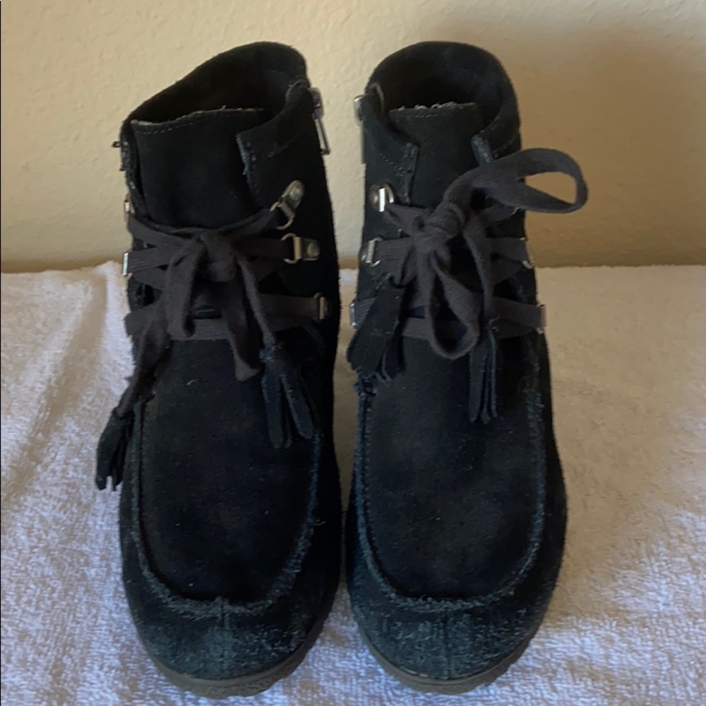 🌺 MIA suede black booties Size 10 - Picture 3 of 6